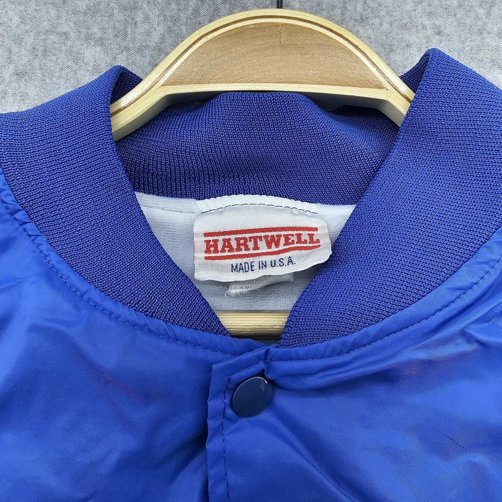 VINTAGE Hartwell  Jacket L‎ 80's Bomber USA Made Blue Snap Button - Picture 3 of 13